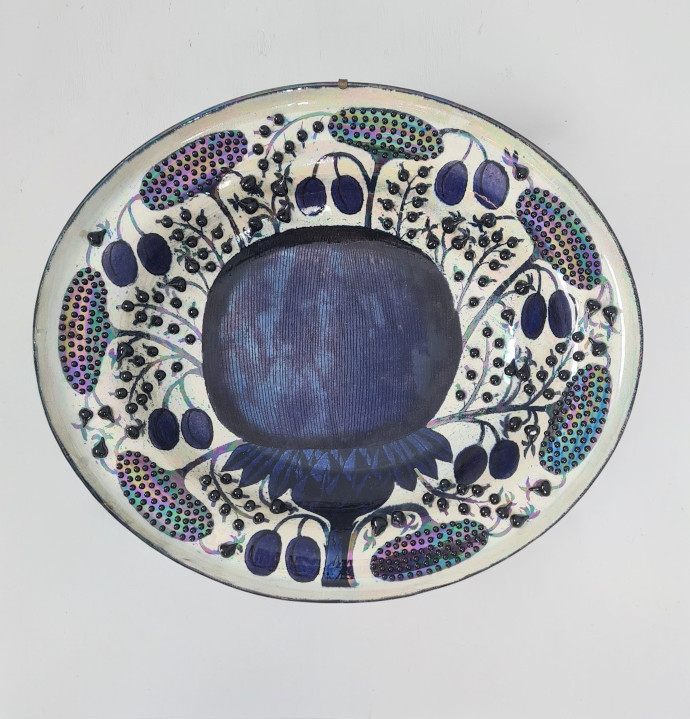 Birger Kaipiainen, Very Large Ceramic Plate, Plums and Berries